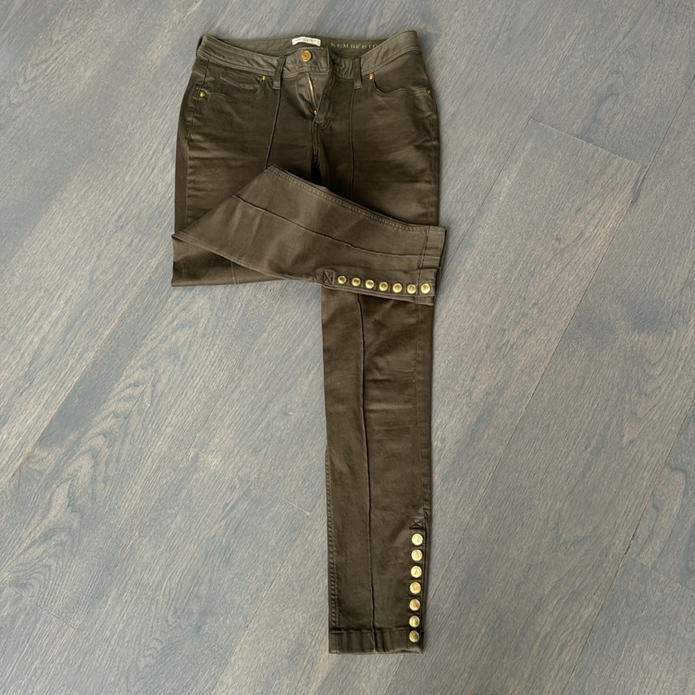 Burberry Brit  Horse Riding Skinny Pants. Skinny 28W. Military Green
